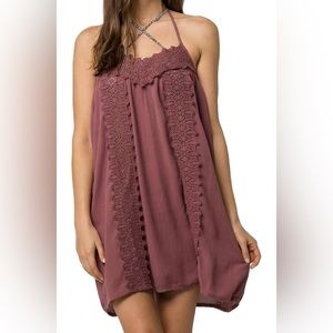 Elegant Mauve Halter Dress